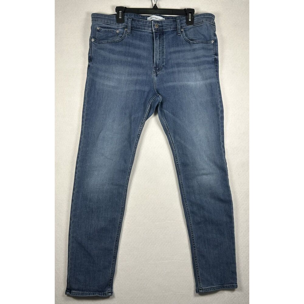 Calvin Klein Jeans Men's Stretch Skinny Jeans Blue Denim Wash Size 38x32